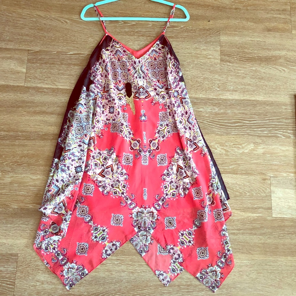 Chiffon asymmetrical handkerchief dress